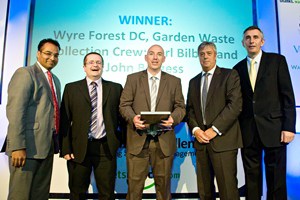 (l-r) Krishnan Guru Murthy; John Rhodes; Carl Bilboe, both Wyre Forest; Basil Vinnicombe, Mercedes-Benz; Steve Eminton